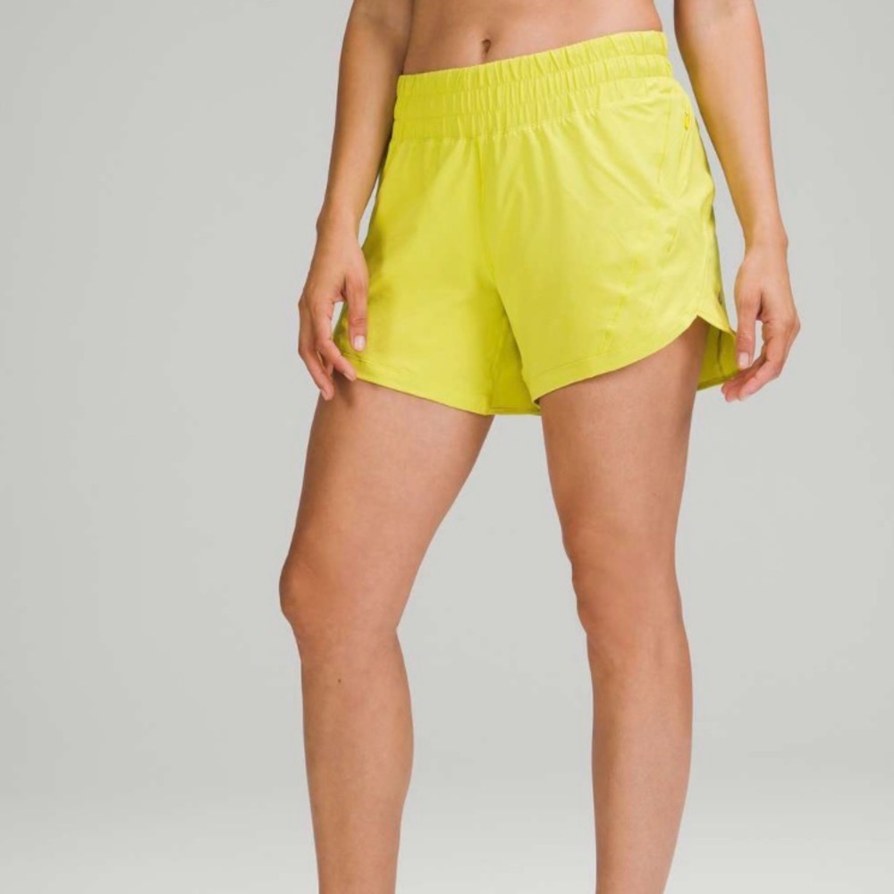Lululemon Track That Mid-Rise Lined Short 5" Yellow Serpentine